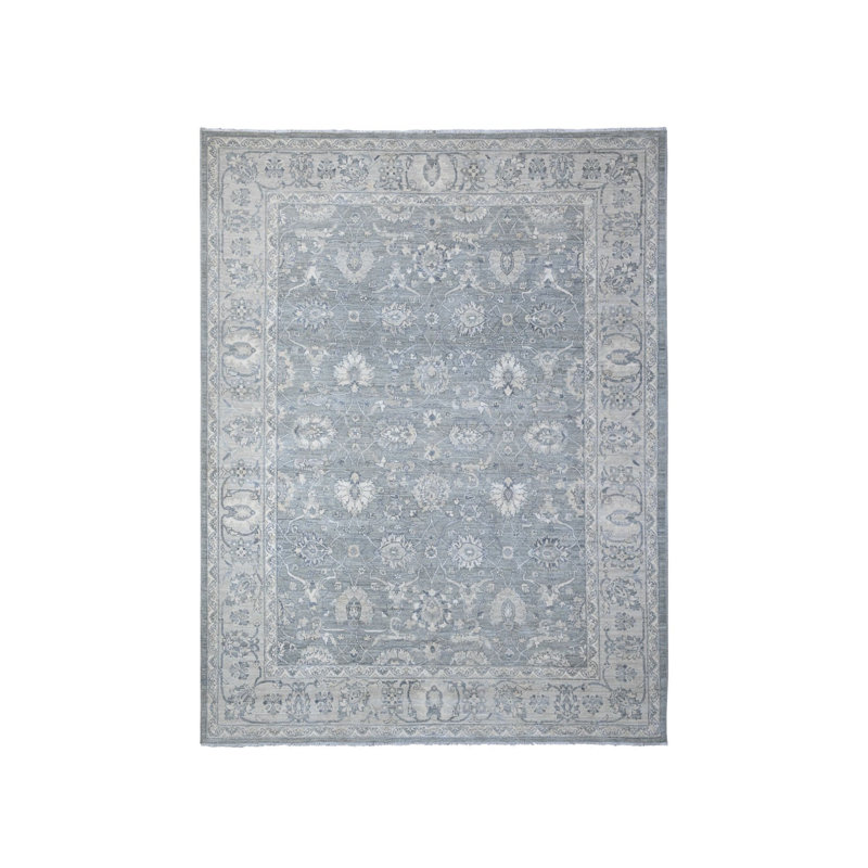 Tapis oriental gris en laine noué à la main 8 pi 9 po x 11 pi 6 po Peshawar 8108E53845054E97A4BFE205293F2ADF