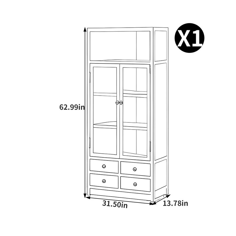 Krahmer, (4 tablettes) H 62,99 po x l 31,5 po x P 13,78 po