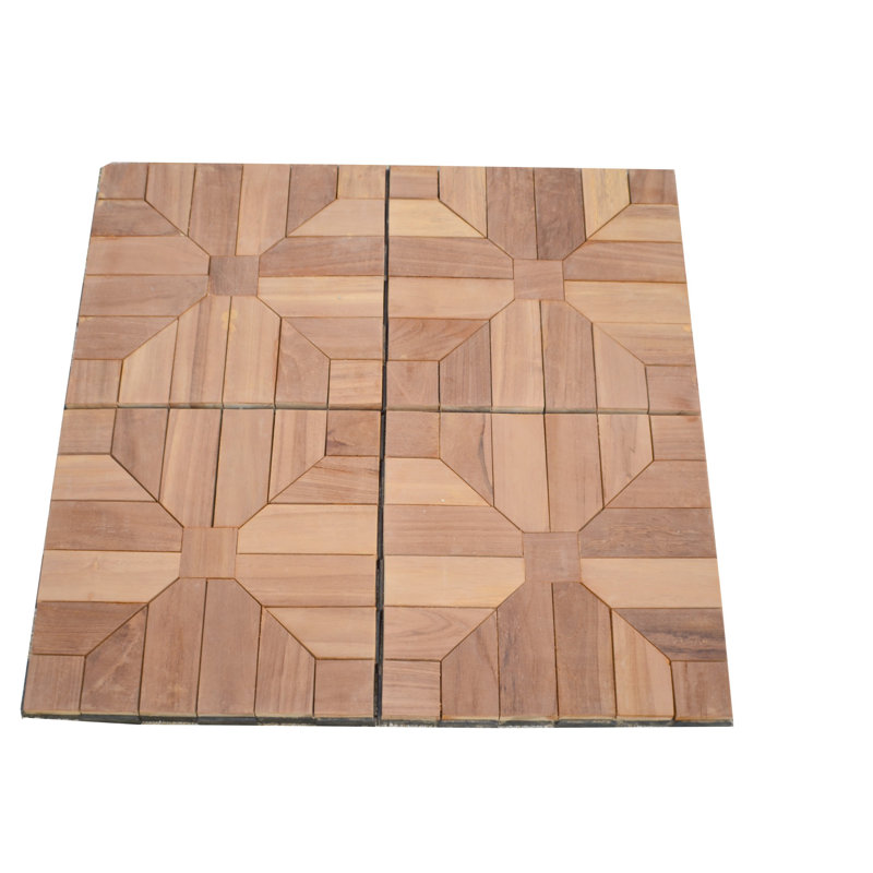 11.5'' L x 11.5'' W Wood Interlocking Deck Tile in Natural