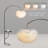 White Feather Floor Lamp with Table