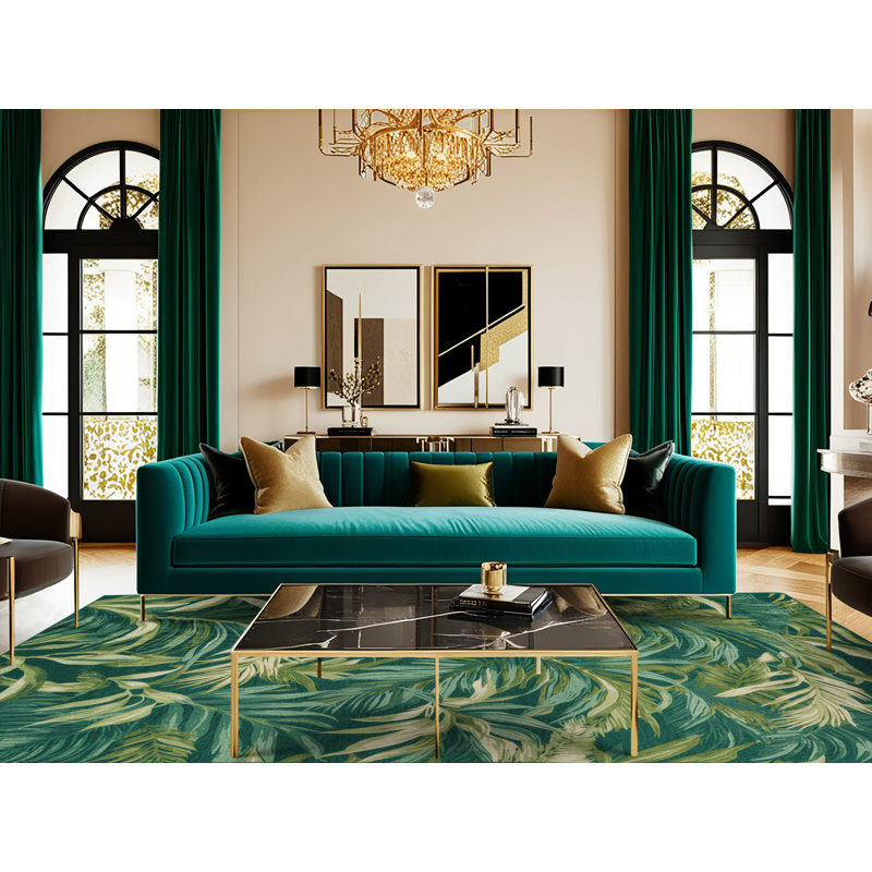 Tapis lavable vert hawaïen, Tapis de couloir 2 pi x 4 pi