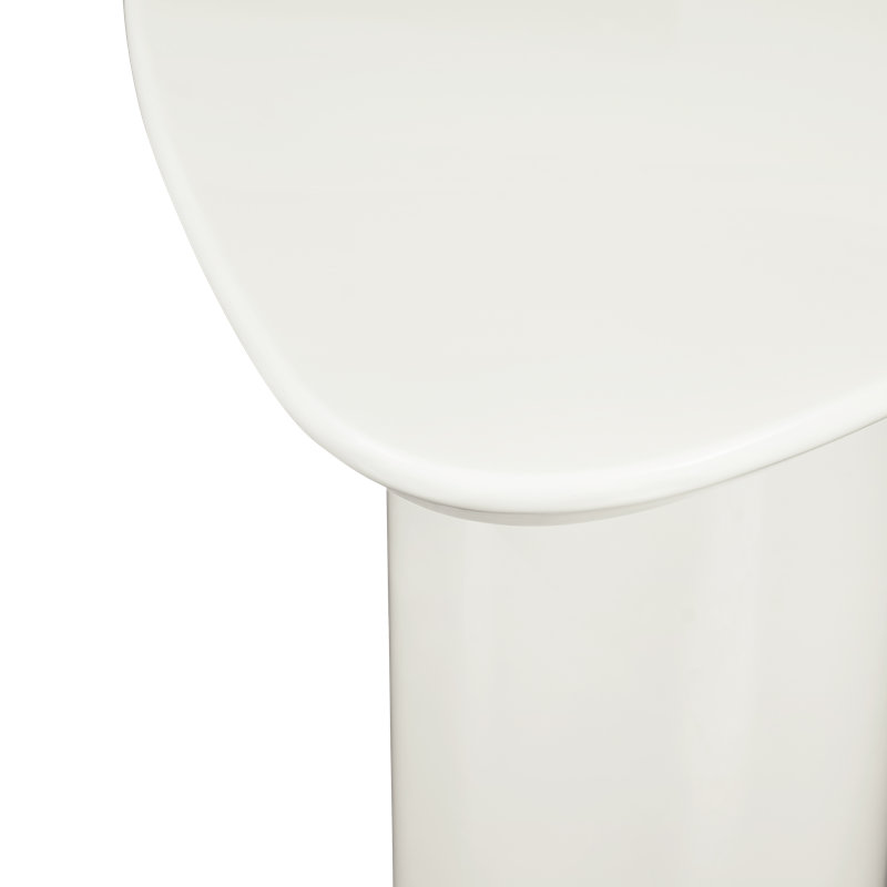 Table de bout Poetica Block, Laque ivoire blanche