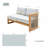 Guzal Acacia Wood Rope Weaving Patio Outdoor Sofa With Cream Cushions-1225948410