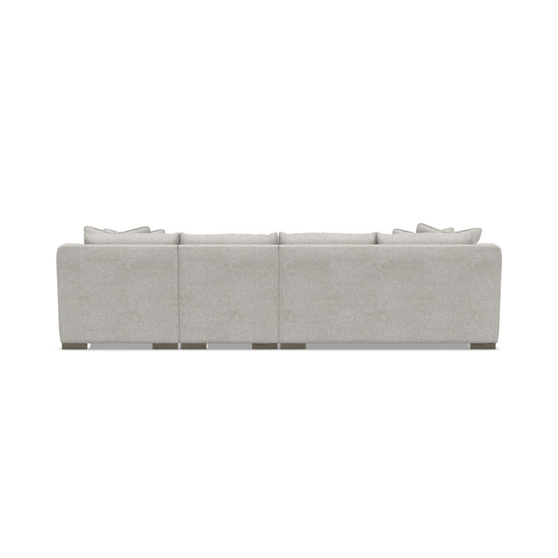 Chaise Sectional, Light Gray Polyester, Right Hand Facing, 35" H x  135" W x 63.5" D