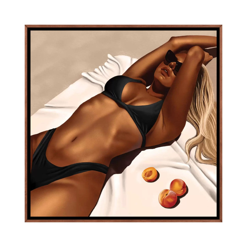 Marks in the Sand II 1 Piece Wall Art on Canvas, 45.72 cm H x 45.72 cm W, Classic Brown Wood Framed