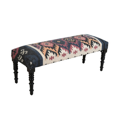 Kyle Handmade Traditional Kilim 100% Cotton Upholstered Entryway Bench