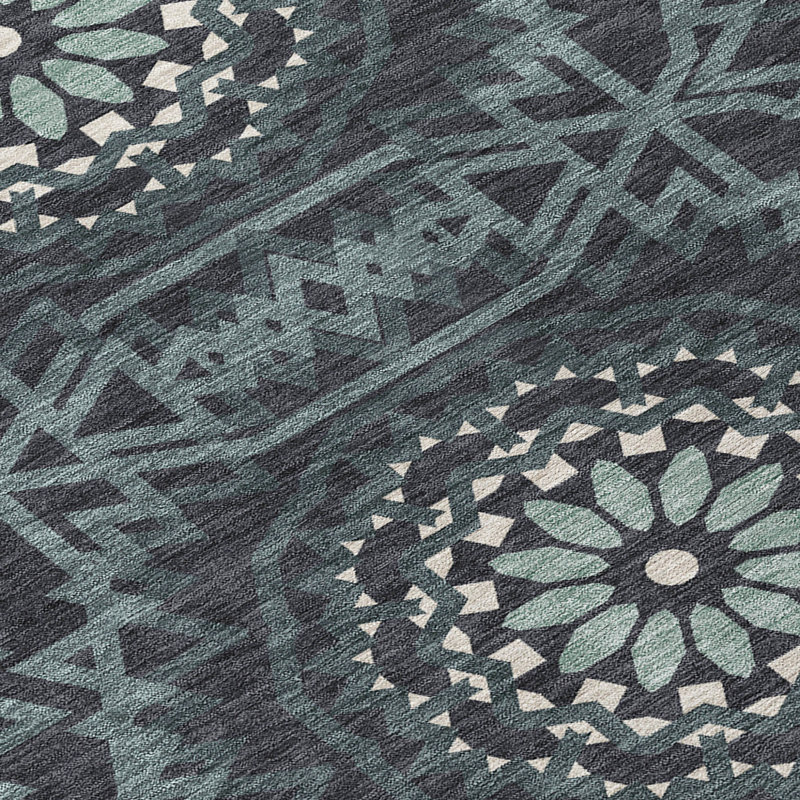 Tapis intérieur lavable 8 pi gris et gris anthracite