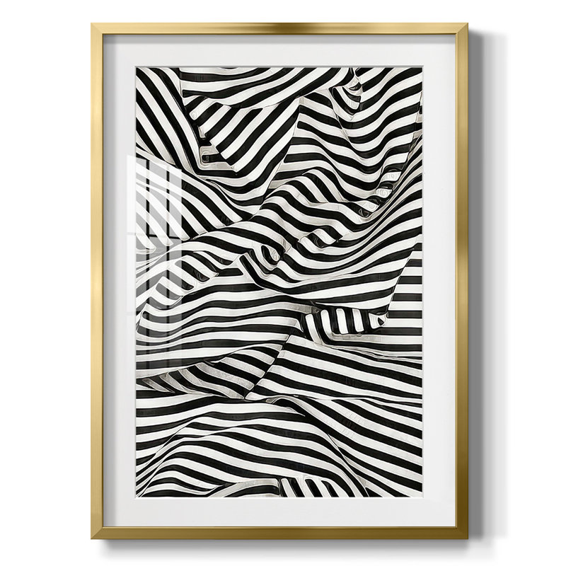 «Black White Bold And Bright II», reproduction encadrée, Papier avec cadre doré, Blanc