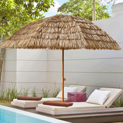 Parasol de patio 8 'Thatch Tiki Tropical Palapa Raffia Tiki Hut Hawaiian Hula