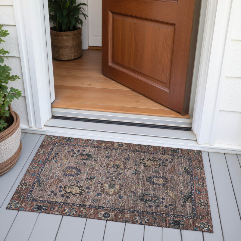 Tapis moka Xhevrie intérieur / extérieur lavable à la machine, Rectangle 1 pi 8 po x 2 pi 6 po