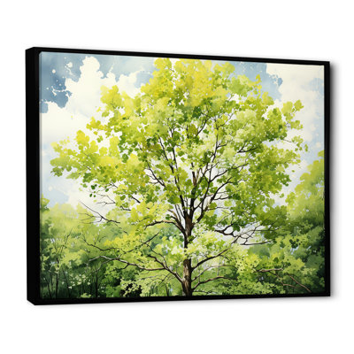 «Green Spring Blooms Tree I», art mural arbre