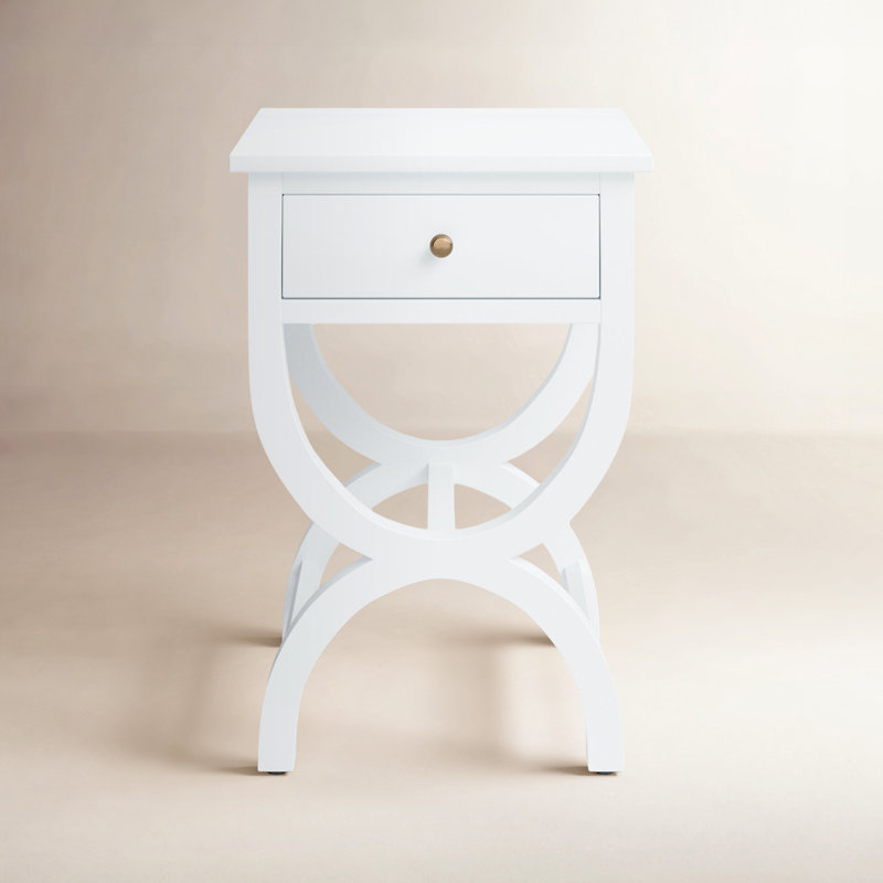 Table de bout Floris, Blanc cassé