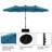 181.1'' x 106.3'' Rectangular Lighted Market Umbrella with Crank Lift , Counter Weights Included-88606174