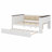 Wood Daybed With Storage Shelves, Upholstered Backrest,USB And Trundle-2070605909
