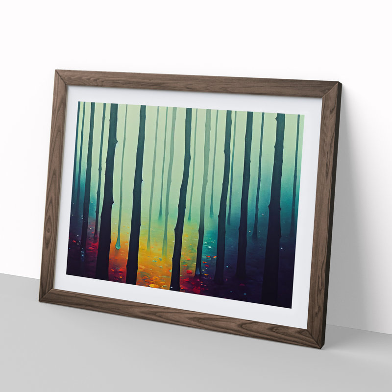 Colourful Forest Vol.2 - Single Picture Frame Print, Walnut Framed, 34cm H x 46cm W x 2cm D