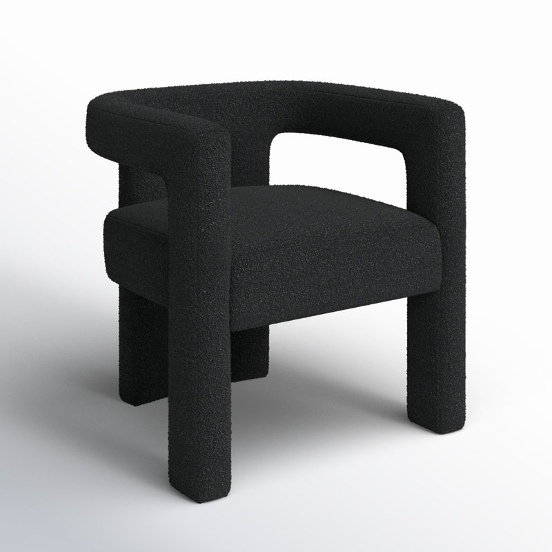 Chaise de salle à manger Aruna, Bouclé noir