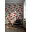 Papier peint floral abstrait rouge et mauve pelez et collez