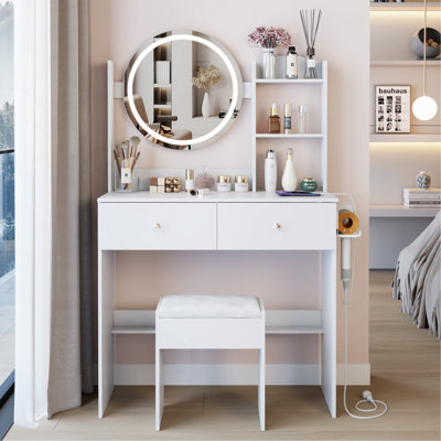 Table de coiffeuse à miroir 17 po