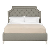 Audrey/Asher Queen Tufted Upholstered Low Profile Panel Bed
