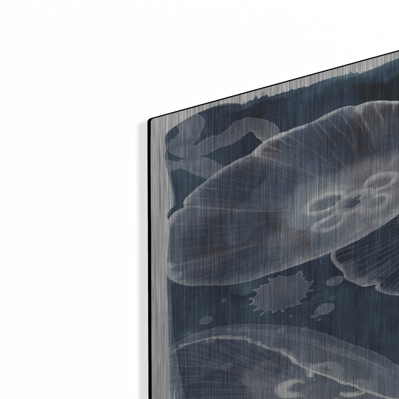 "Moon Jellies II" par Grace Popp, verre d'art mural en métal par Grace Popp, H 36 po x l 24 po