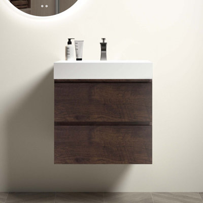 Meuble-lavabo mural moderne avec lavabo une pièce sans drain ni robinet