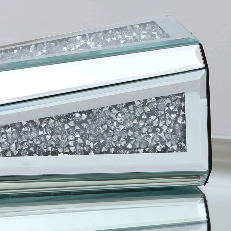 Fahrudin Handmade Glass Table Vase with Crushed Diamond Inlay