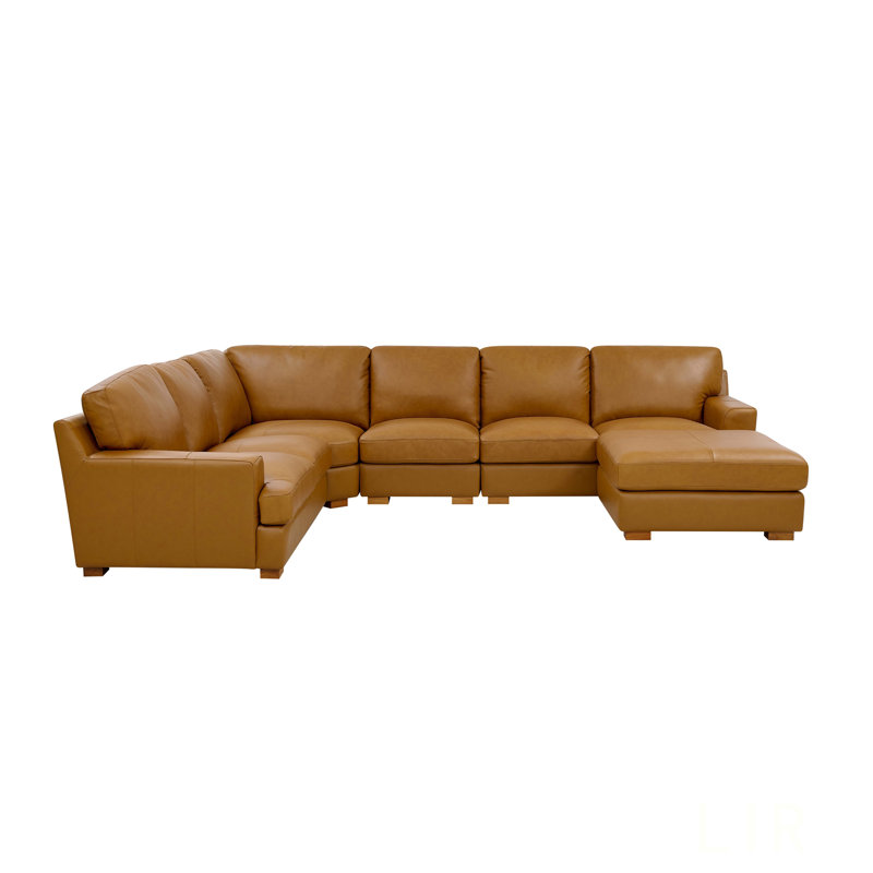 Leather Match Large Seating Modular Sectional