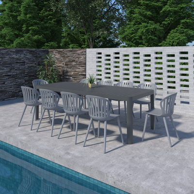 Ensemble repas extensible en aluminium et résine Amazonia Milky
