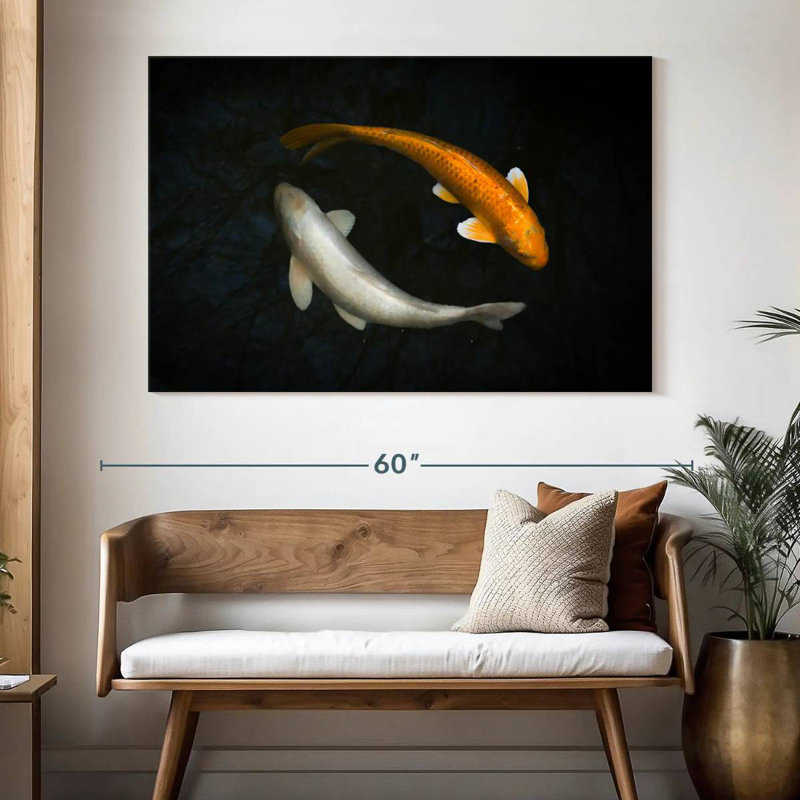 Brampt Silver And Gold Koi, 34" H x 51" W