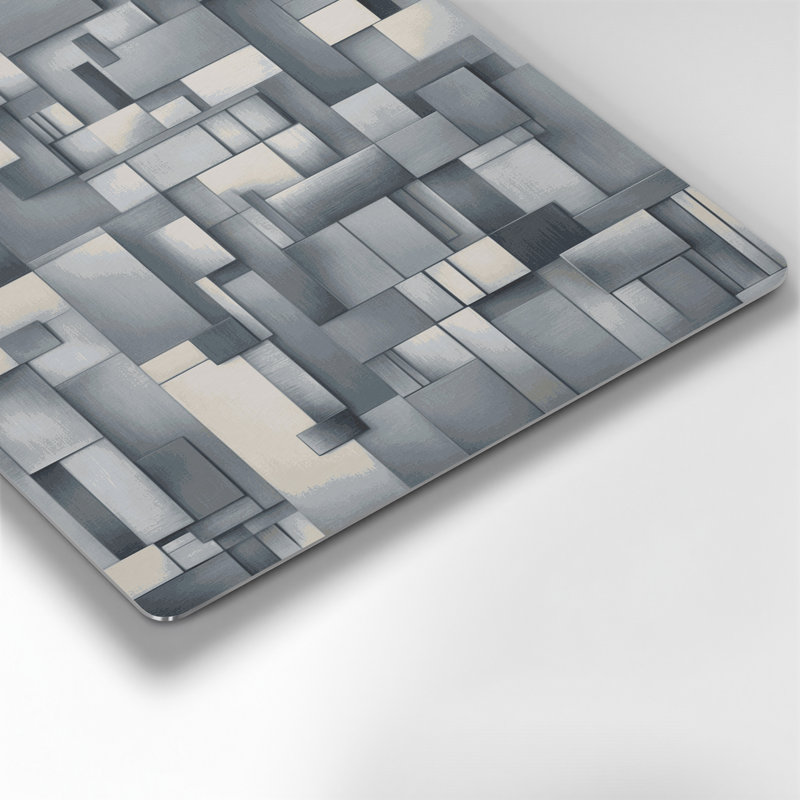 Abstract Shapes 89 Grey Metal Wall Art, 11" H x 14" W