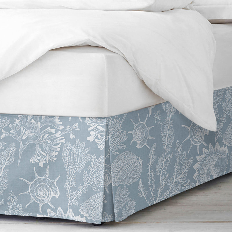 Shellabrate Cornflower Blue Cotton Bedskirt, 15", Queen