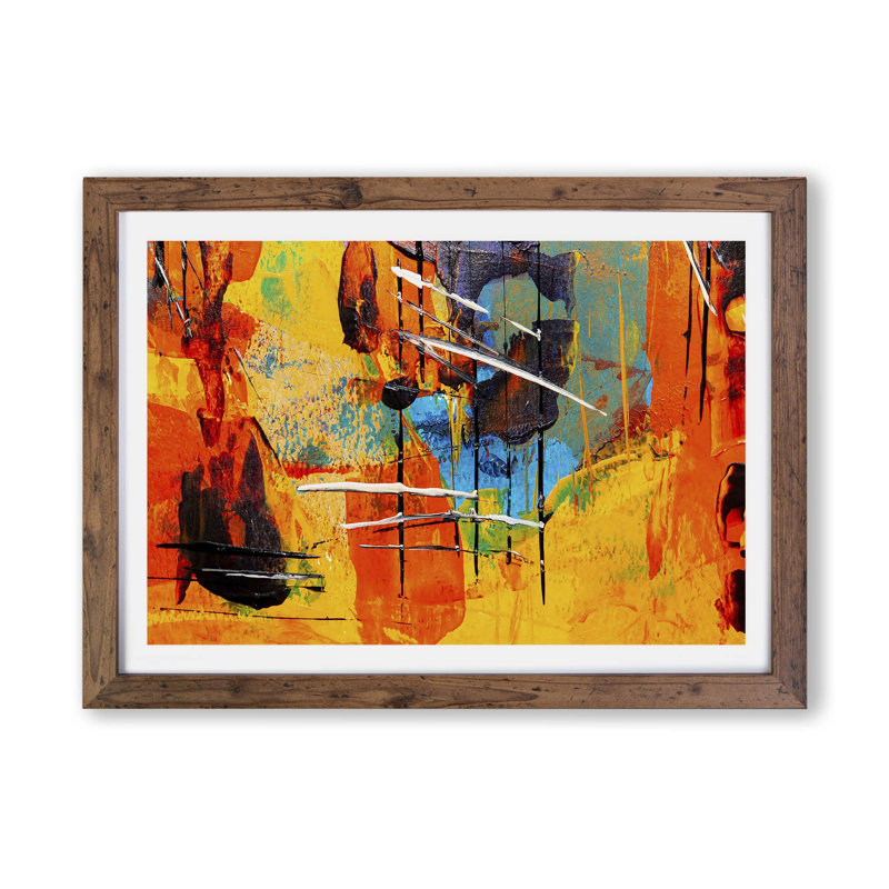 Abstract Vol.474 by S.Johnson - Wall Art, Walnut, 45cm H x 63cm W x 2cm D