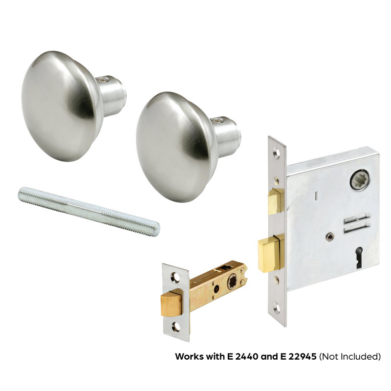 Solid Brass Vintage Door Knob Spindle Set, 2-1/4 In. Outside Diameter, Satin Nickel (Single Pack)
