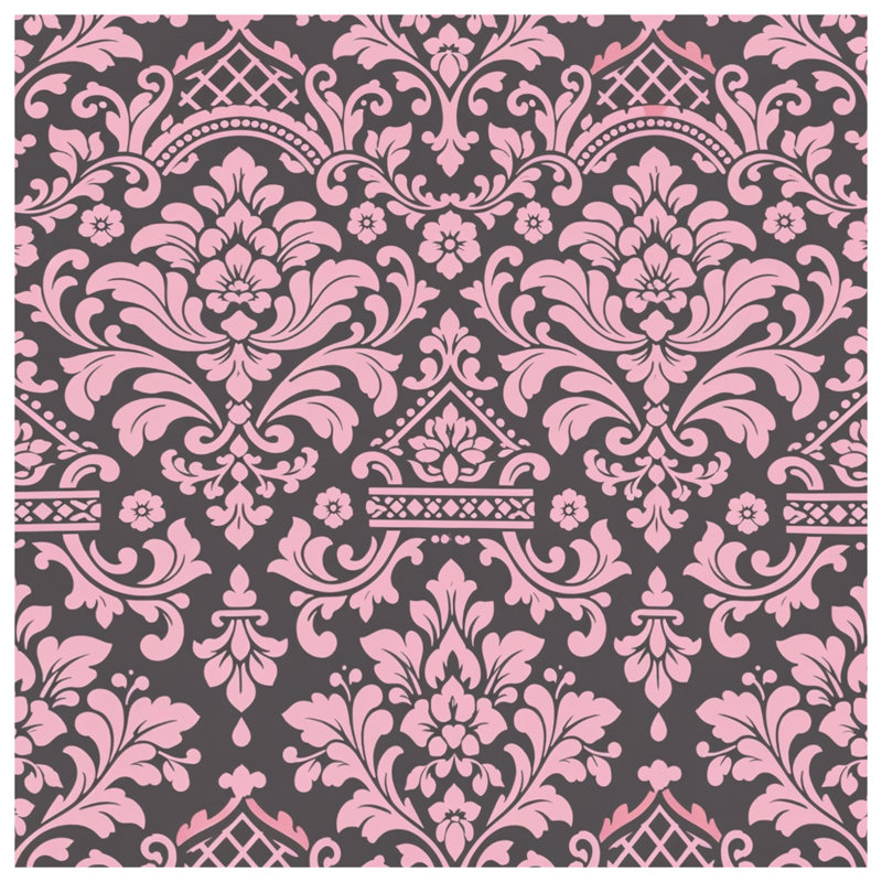 Housses de couette à motif damassé rose, Twin