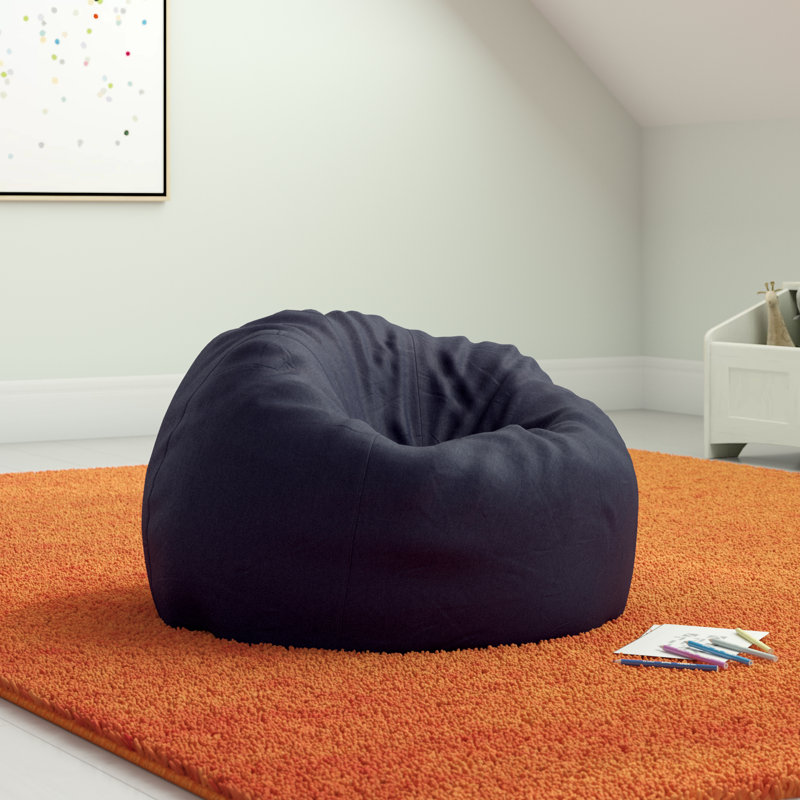 Fauteuil à billes en coton Classic, Sergé de coton gris, Grand