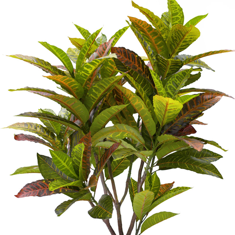 Croton artificiel en pot, H 43 po x l 36 po x P 32 po