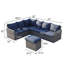 Ensemble de conversation modulaire en osier avec coussins 83,5 po 83,5 po