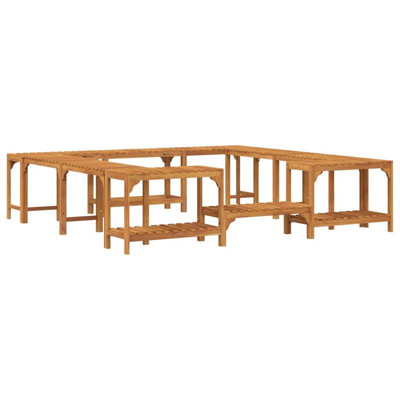 Hot Tub Surround Brown Solid Acacia Wood, 55.5cm H x 230cm W x 230cm D