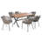 7 Pieces Patio Dining Set, All-Weather Outdoor Furniture With Acacia Wood And Metal Frame For Garden, Backyard, Balcony-1546905388
