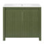 Organisateur de meuble-lavabo 36 po avec lavabo en céramique, ensemble d'armoire de rangement, vert olive-124456578
