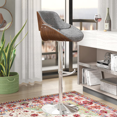 Jackalynn Swivel Adjustable Height Bar Stool