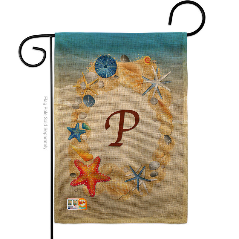 En toile jute à 2 côtés 19 po x l 13 po summer beach drapeau de jardin, P