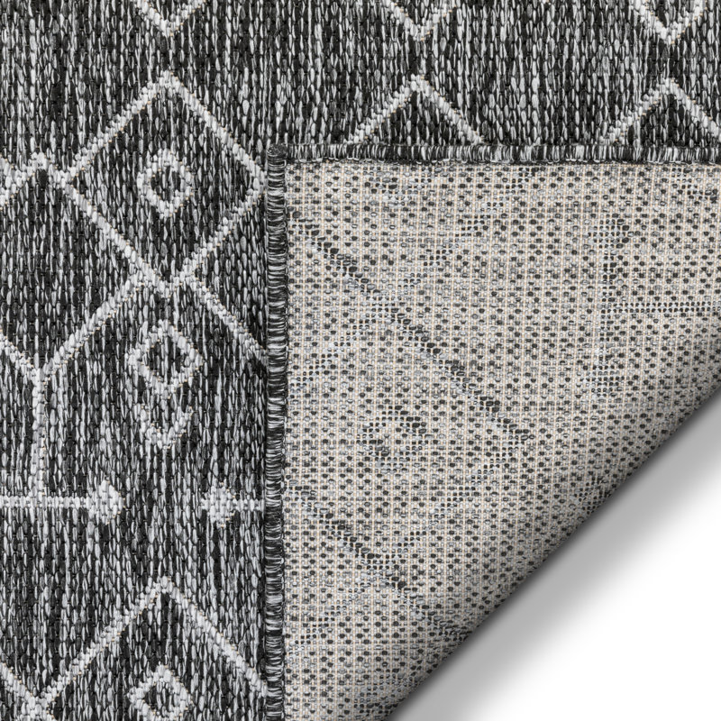 Tapis intérieur / extérieur Marshanna Nord, Rond 5 pi 3 po, Gris