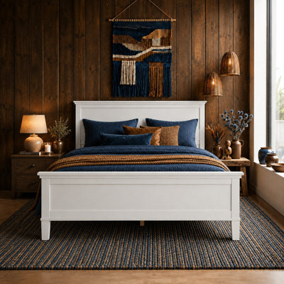 Wood Platform Bed with Headboard, No Box Spring Required