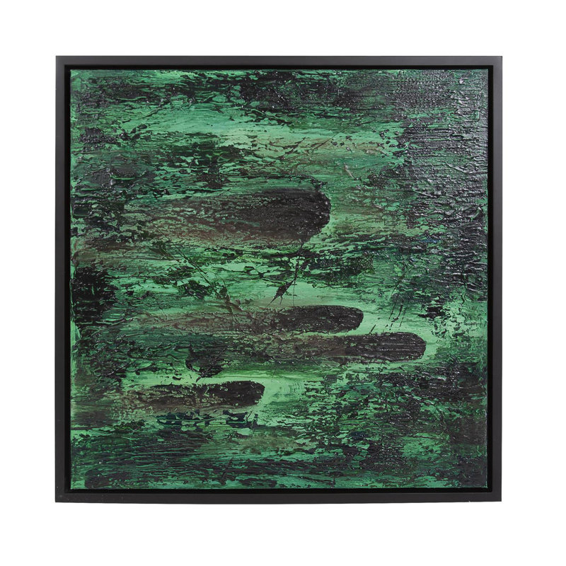 Comet Green Flare Hand Painted Original Art, Green