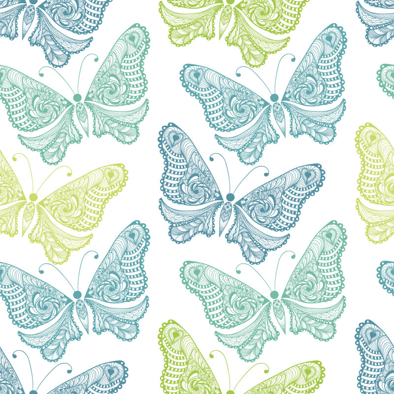 Risco Butterfly Illustration - Wrapped Canvas Print, 30cm H x 30cm W x 3.8cm D