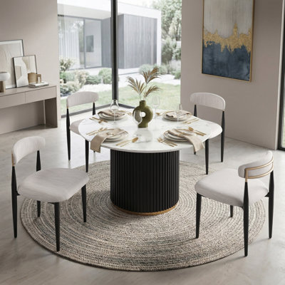 Novato 5-Piece Round Dining Table Set