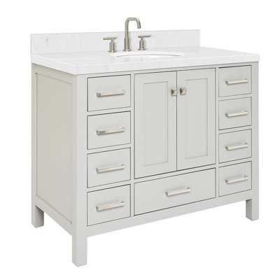  Meuble-lavabo simple 42,25 po avec comptoir en quartz