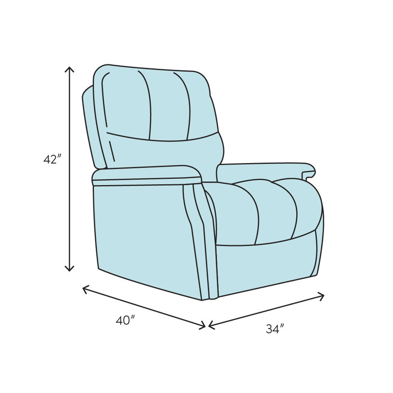 Roswell Recliner, Cobblestone, Aline Light Grey Genuine Leather, Manual