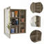 Armoire à pharmacie avec miroir Clifton, cinq tablettes internes, finition pin-333515007